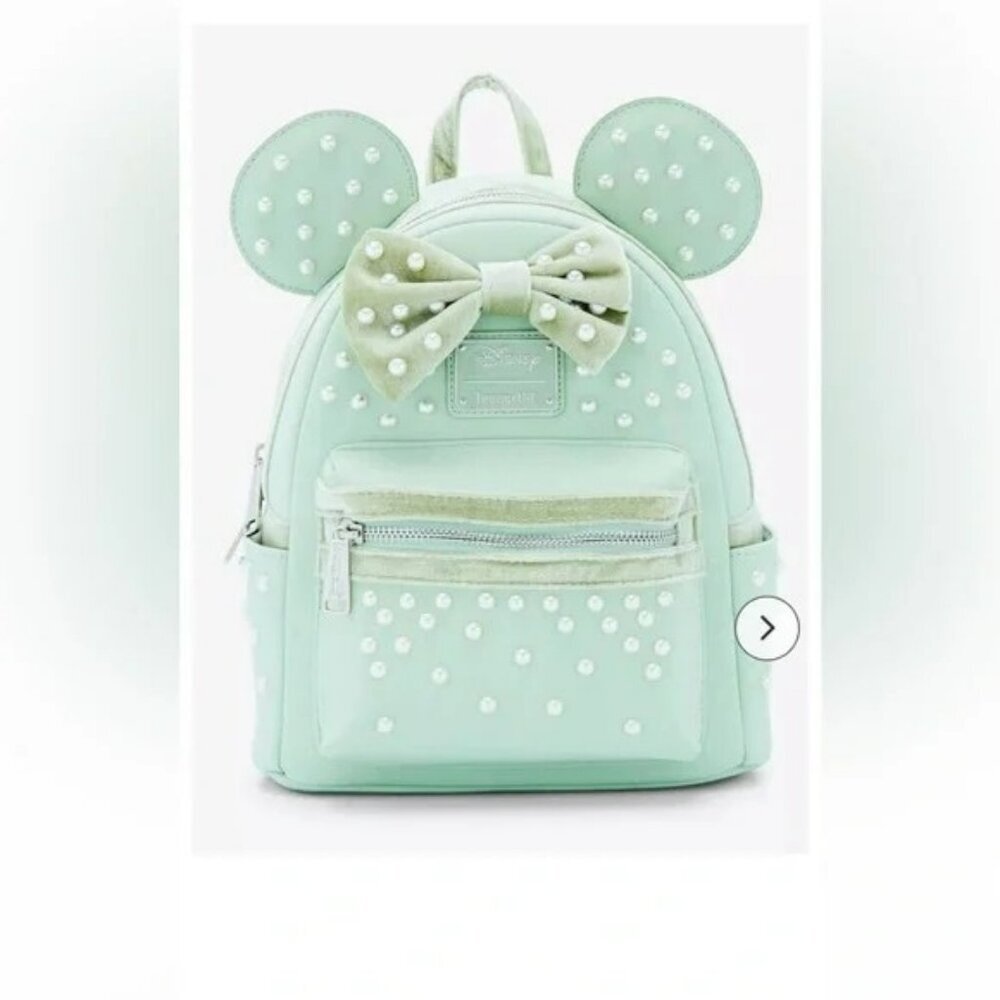 Loungefly Disney Minnie Mouse Pearl Ears Mini Backpack NWT​